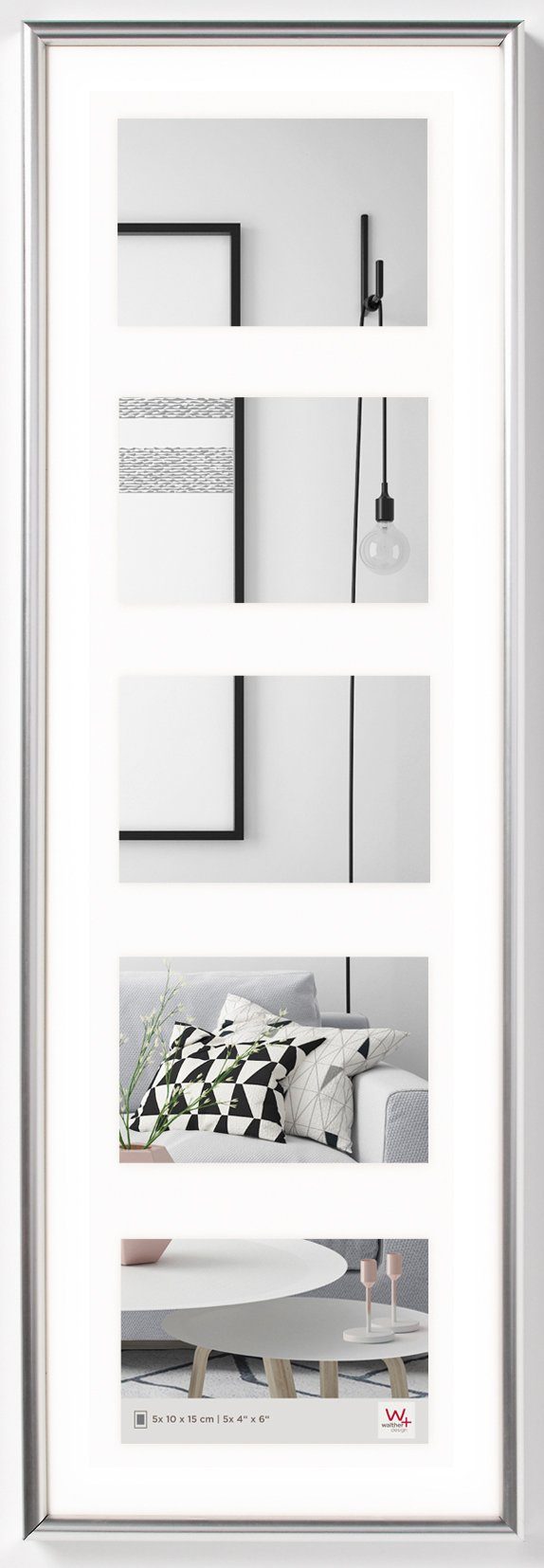 Design schwarz für 5 Kunststoff-Galerierahmen Format Walther im GALERIA Fotos Galerierahmen 10x15 cm