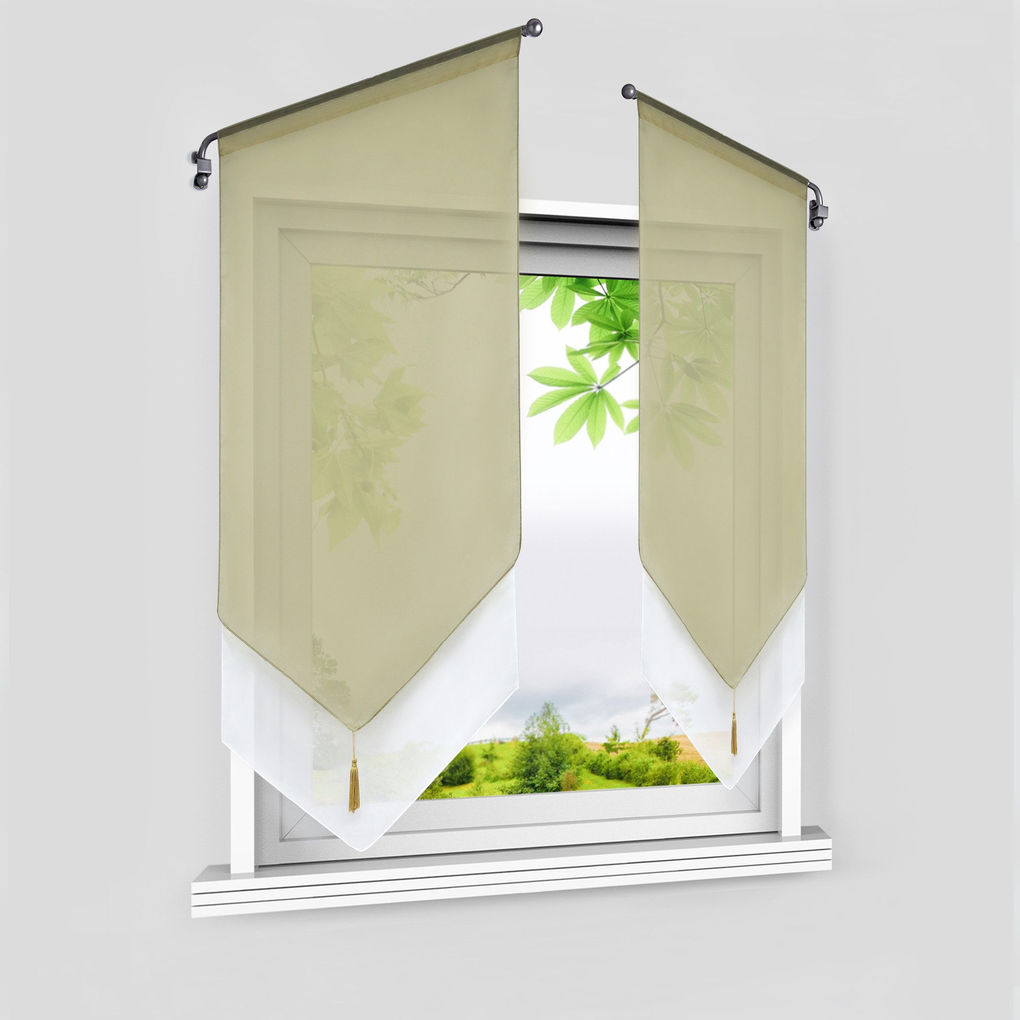 Joyswahl Scheibengardine (1 St), Stangendurchzug, halbtransparent, Voile Bi günstig online kaufen