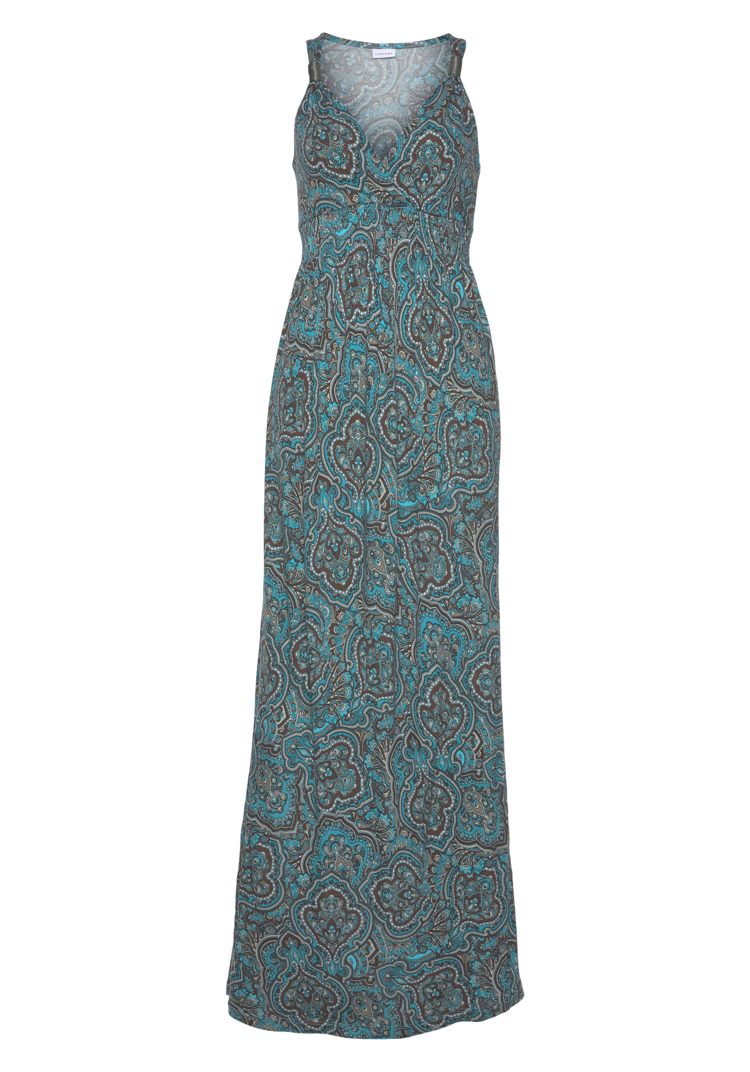 LASCANA Maxikleid mit Paisleymuster und verstellbarem Ausschnitt, Sommerkleid. € 59,99