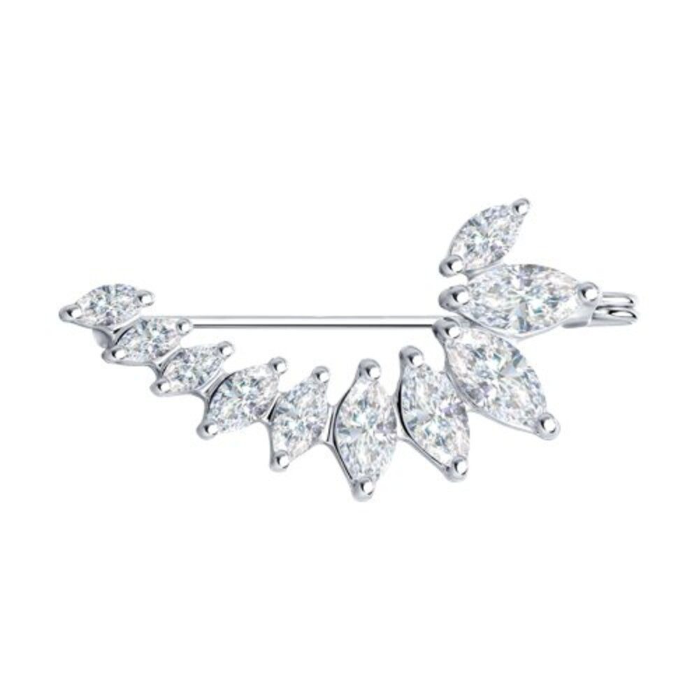 Secretforyou Anstecknadel Brosche Anstecknadel 925 Silber Zirkonia Echtschmuck, 925 Sterling Silber