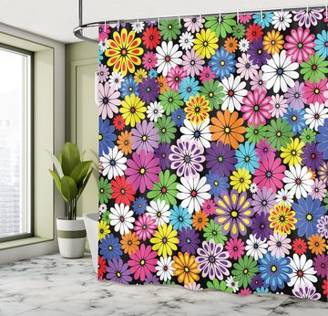 Abakuhaus Duschvorhang Moderner Digitaldruck mit 12 Haken auf Stoff Wasser Resistent Breite 175 cm, Höhe 180 cm, Blume Floral Vivid Gänseblümchen