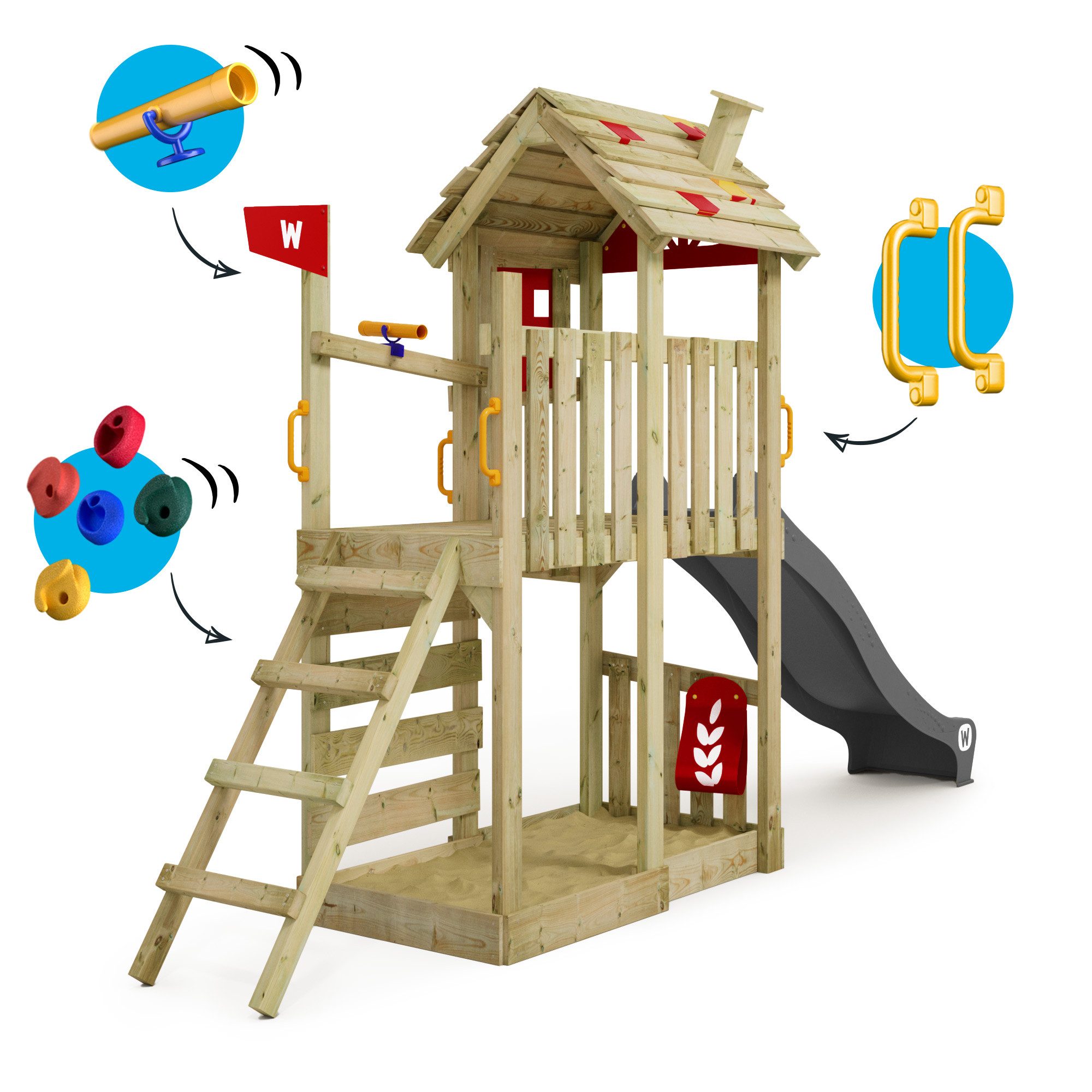 Wickey Spielturm FarmFlyer mit Rutsche, Anbaumodulen günstig online kaufen