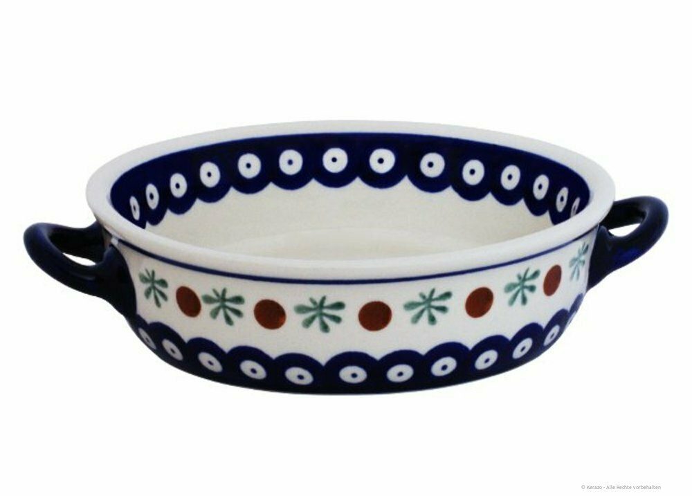 Bunzlauer Keramik Auflaufform Bunzlauer Keramik runde 250ml Auflaufform 15,5x4,6 cm Dekor 41, Keramik
