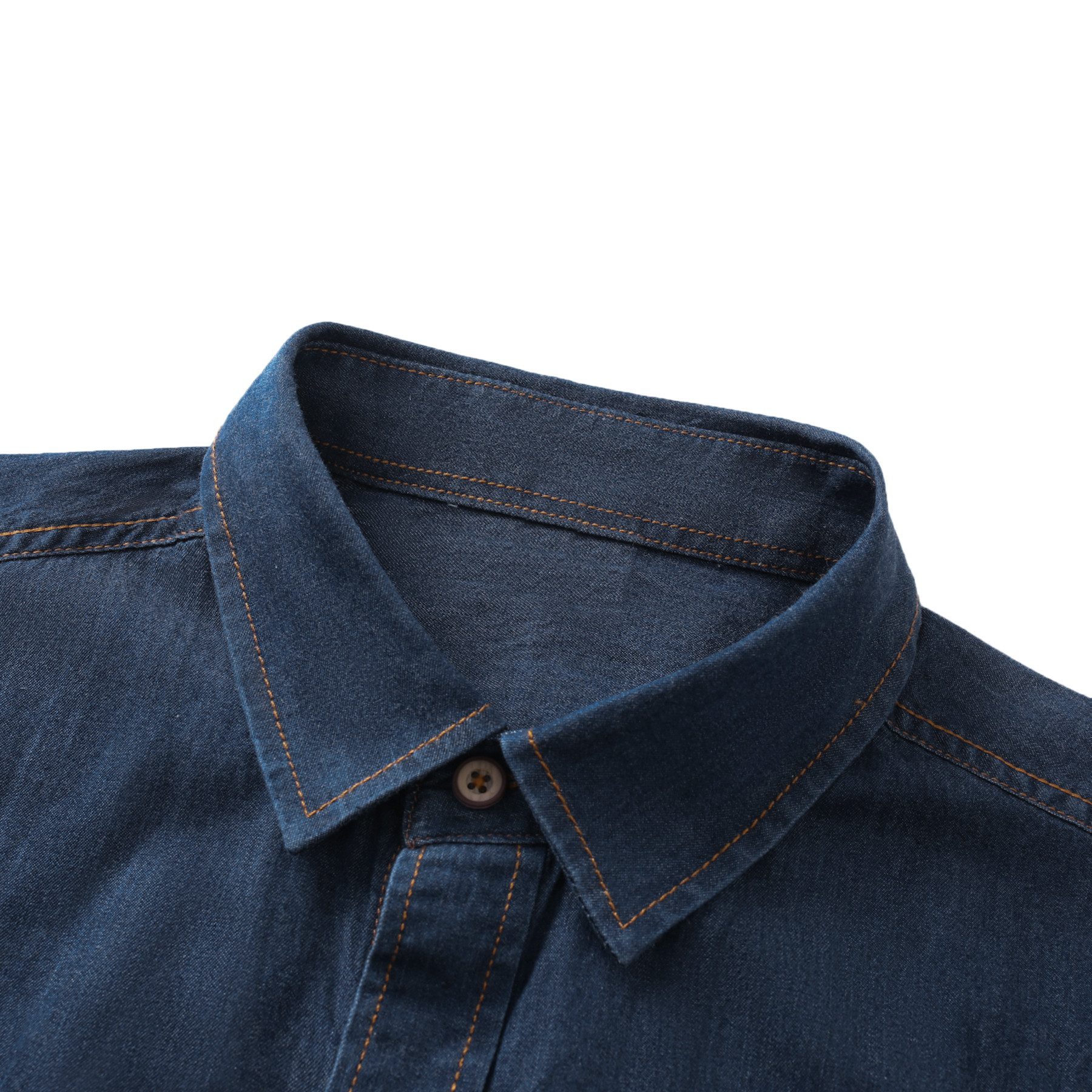 Allthemen Jeanshemd mit Brusttasche Herren Slim Fit Freizeithemd in Retro-Stil