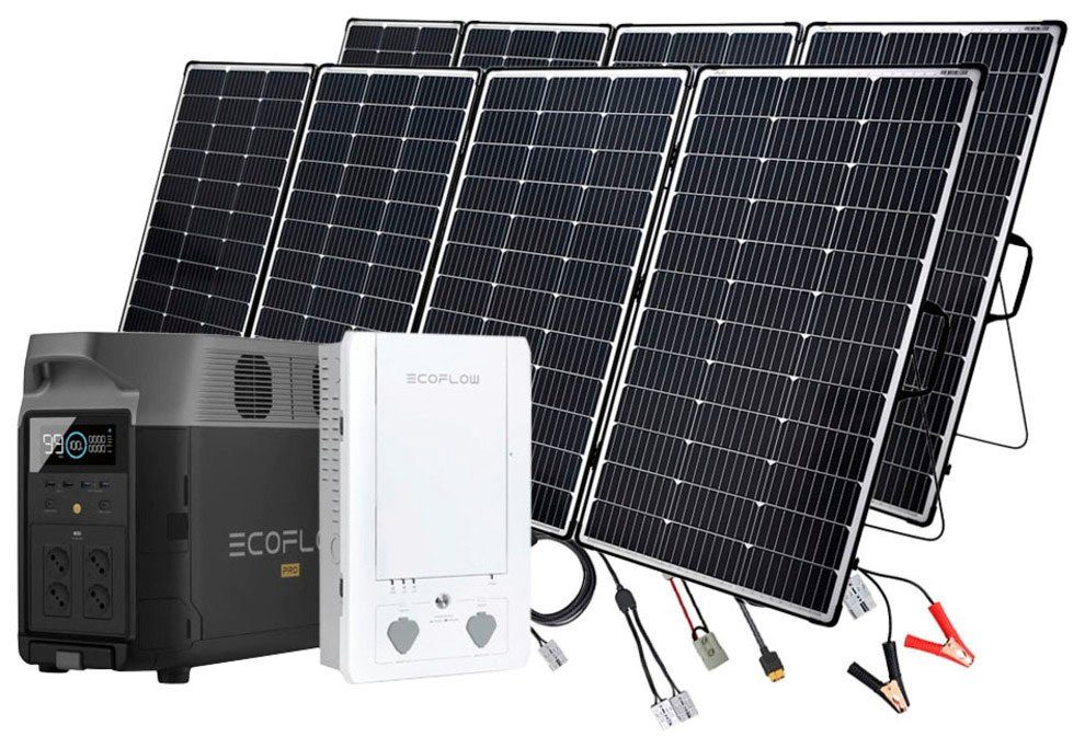 Ecoflow Solaranlage Delta Pro Powerstation mit 2 x 440W Offgridtec Solarmodul, 440 W, Monokristallin, (Spar-Set), mit Smart Home Panel, Plug and play