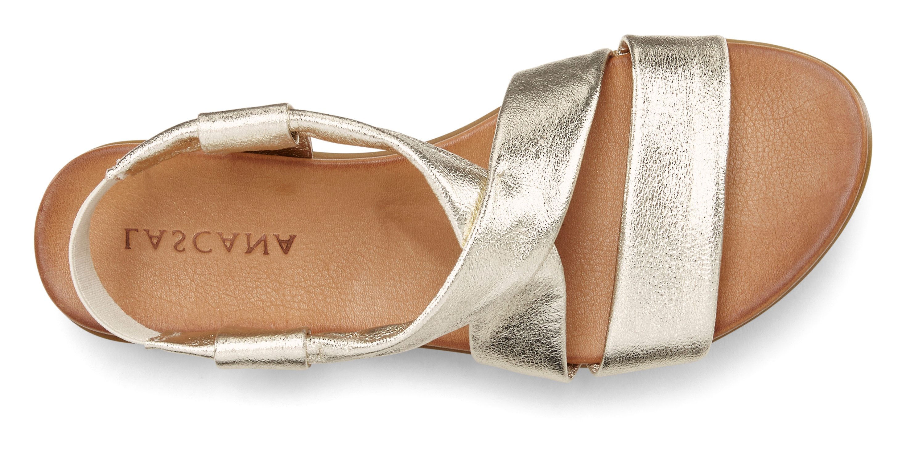 LASCANA Sommerschuh Sandale aus Leder mit raffinierten Riemchen, Sandalette, Sommerschuh – Bild 4 von 5