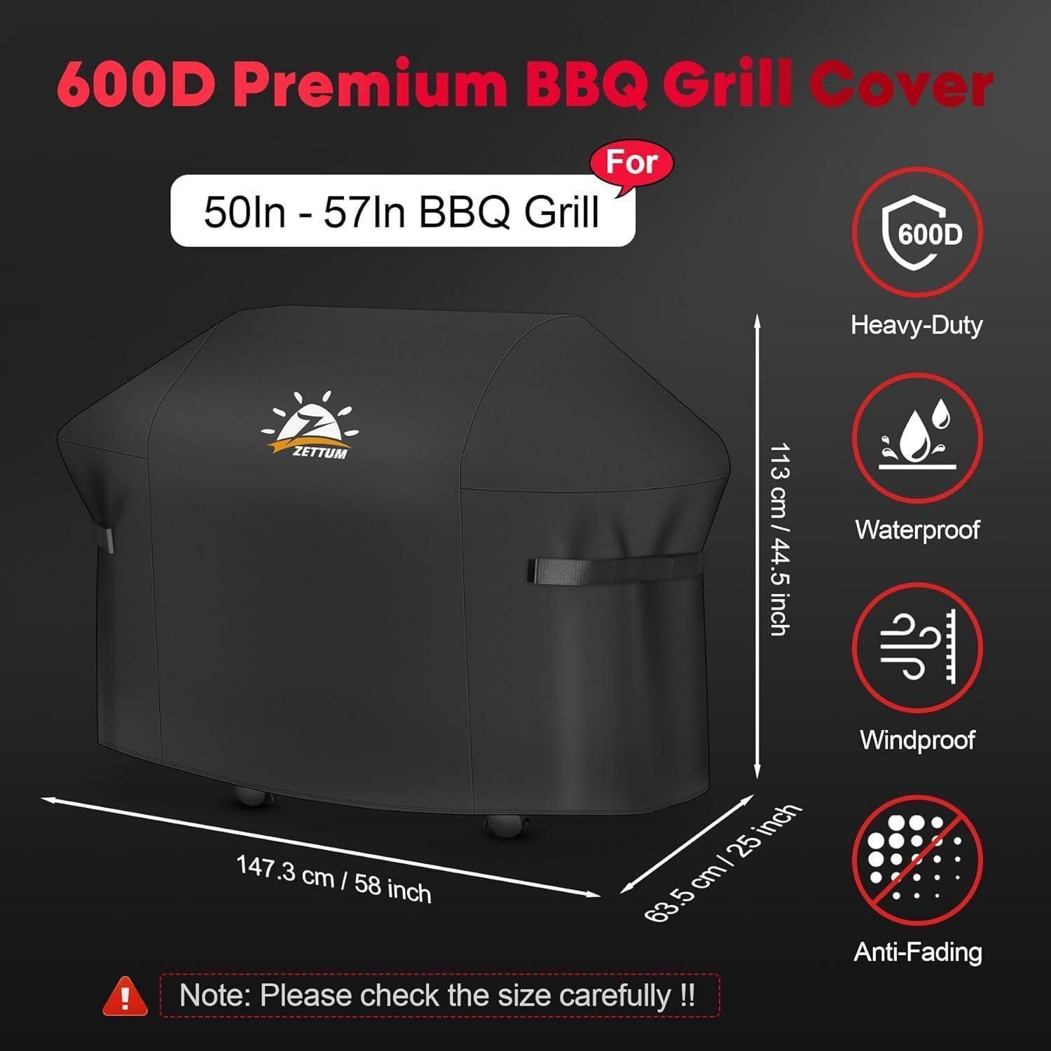 LuxusKollektion Grill-Schutzhülle Grillabdeckung 147 CM Weber Genesis II Serie Heavy Duty Wasserdicht PU