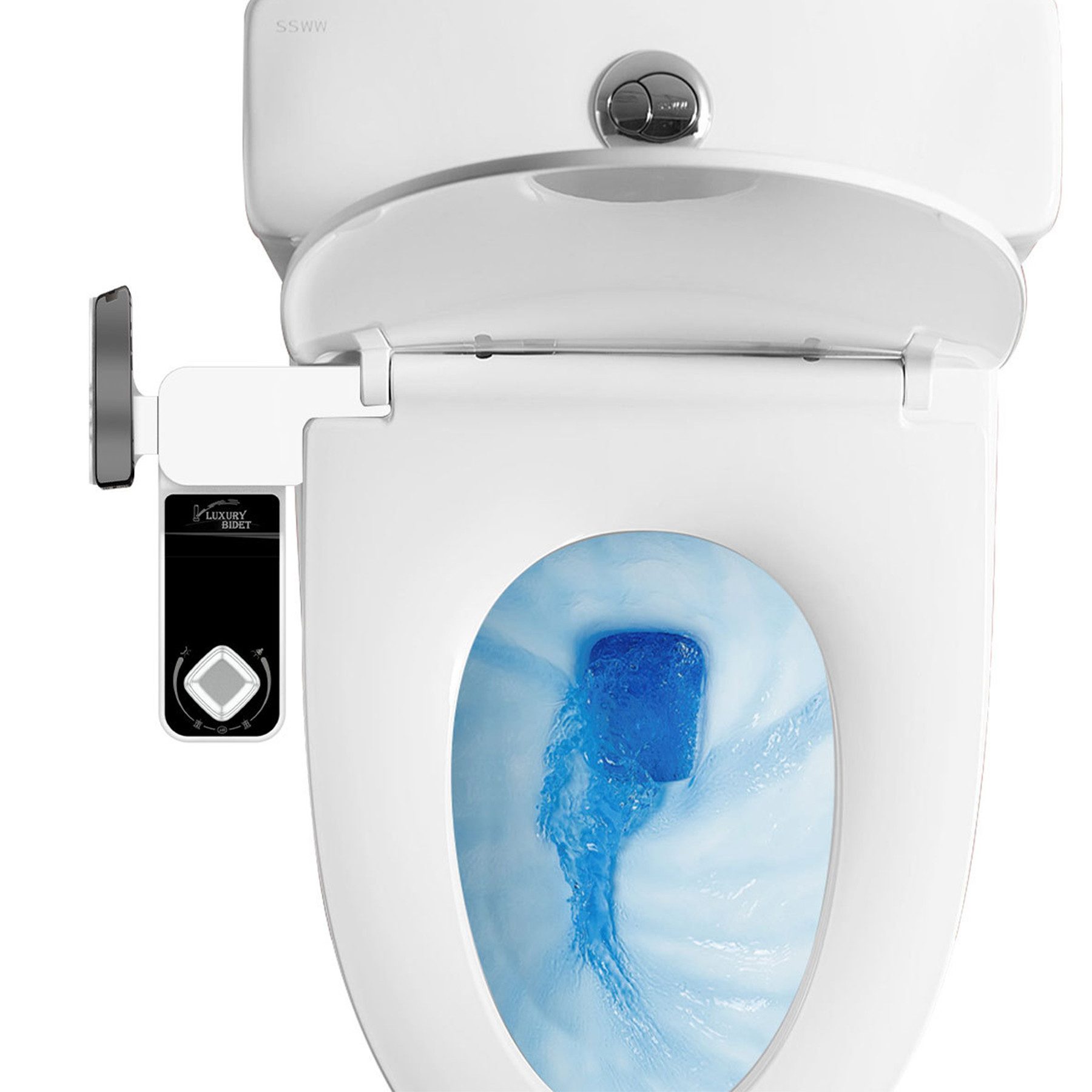 Thumbnail - Mutig Bidet Bidet Aufsatz,Bidet Dusch-WC,Bidetarmatur (ohne Strom),Bidet-Einsatz, mit Selbstreinigende Düsen,Po Dusche u...