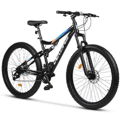 CARPAT SPORT Mountainbike 27,5 Zoll Mountainbike 3.0 Fat Tire Fully MTB Damen Herren, 21 Gang Shimano, Kettenschaltung, Mechanische Scheibenbremse, Fat Bike Mountainbike