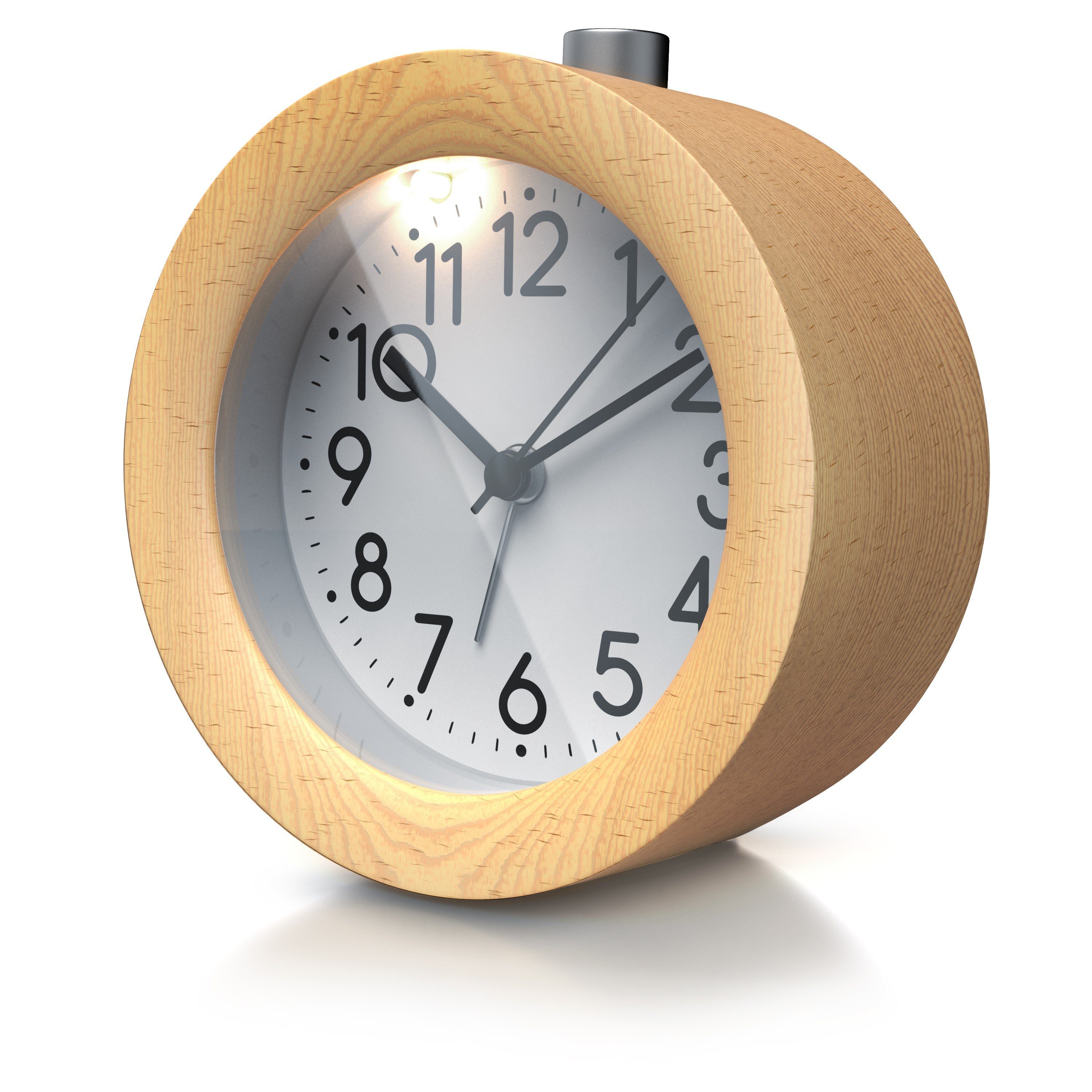 BEARWARE Wecker Analoge Weckuhr mit rundem Holzkorpus & beleuchtetem Ziffer günstig online kaufen