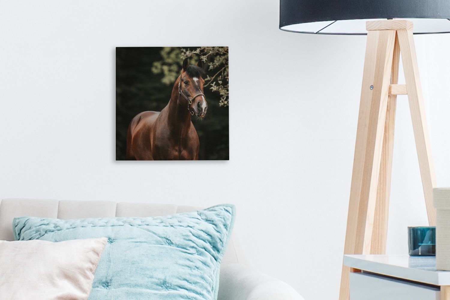 OneMillionCanvasses® Leinwandbild Pferd Porträt, Leinwand - Wohnzimmer (1 Schlafzimmer Bilder für St), - Äste