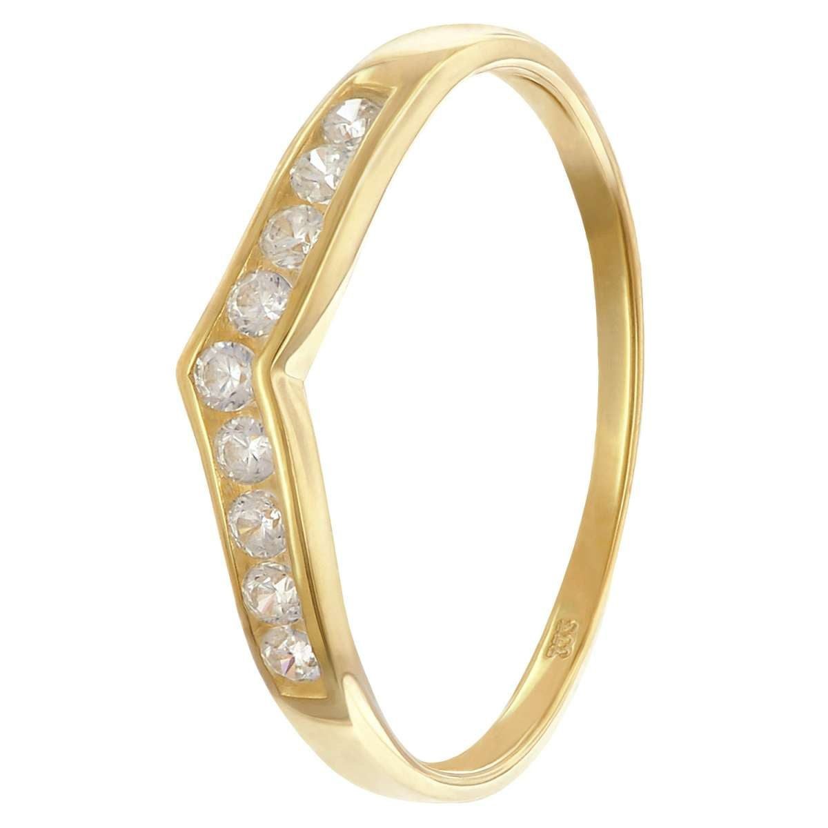 Glizz Goldring GL8320, Damenring Gold 333/8K mit Zirkonia