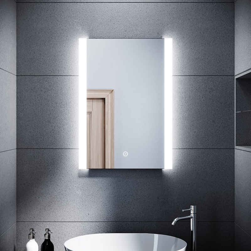 SONNI Badspiegel »Badspiegel mit Led Beleuchtung Beschlagfrei 60 x 80cm mit Touch«, Wandspiegelkaltweiß IP44 energiesparend