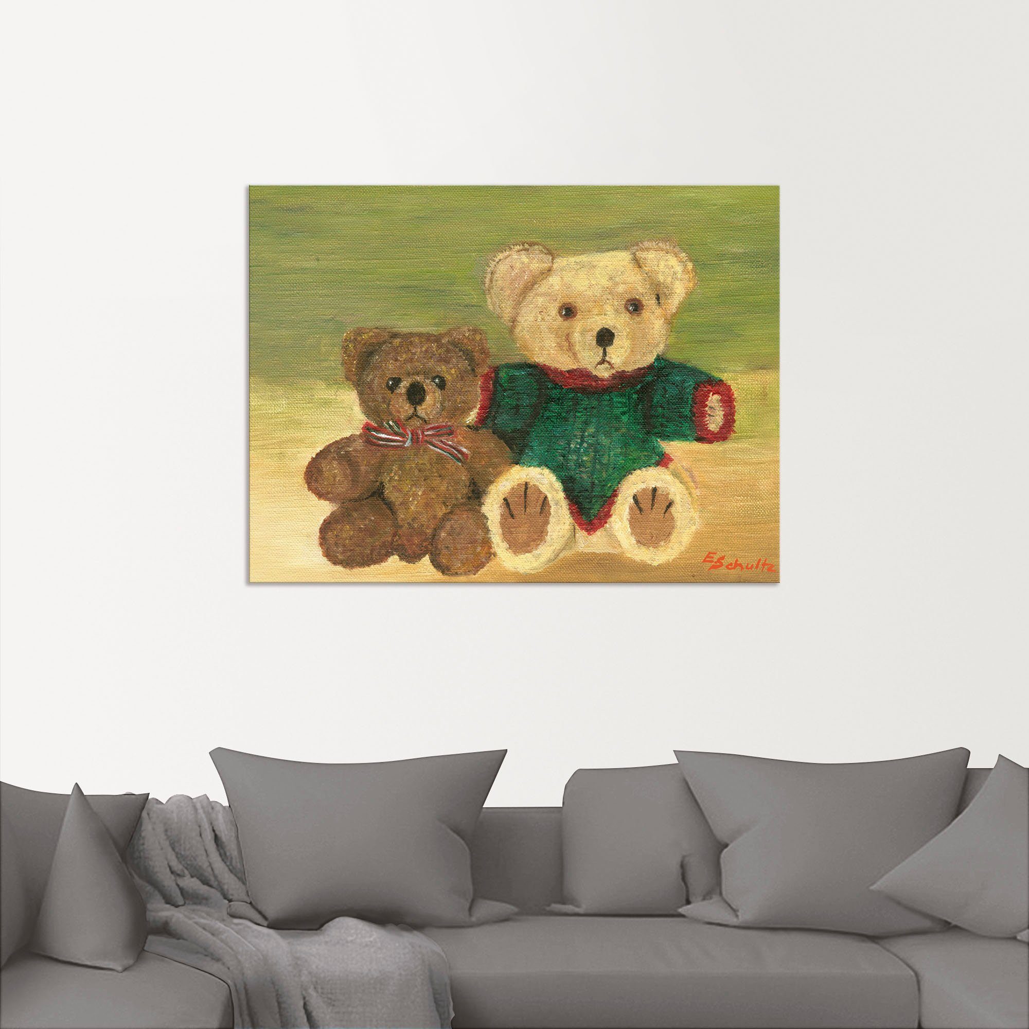 Artland Wandbild Bär, Spielzeuge als Leinwandbild, in versch. Größen Alubild, St), (1 Wandaufkleber Poster oder