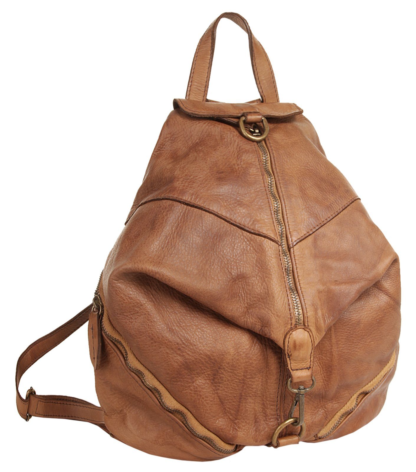 Samantha Look Cityrucksack SAMANTHA LOOK Damen echt Leder, Made in Italy, echt Leder, Made in Italy – Bild 3 von 5