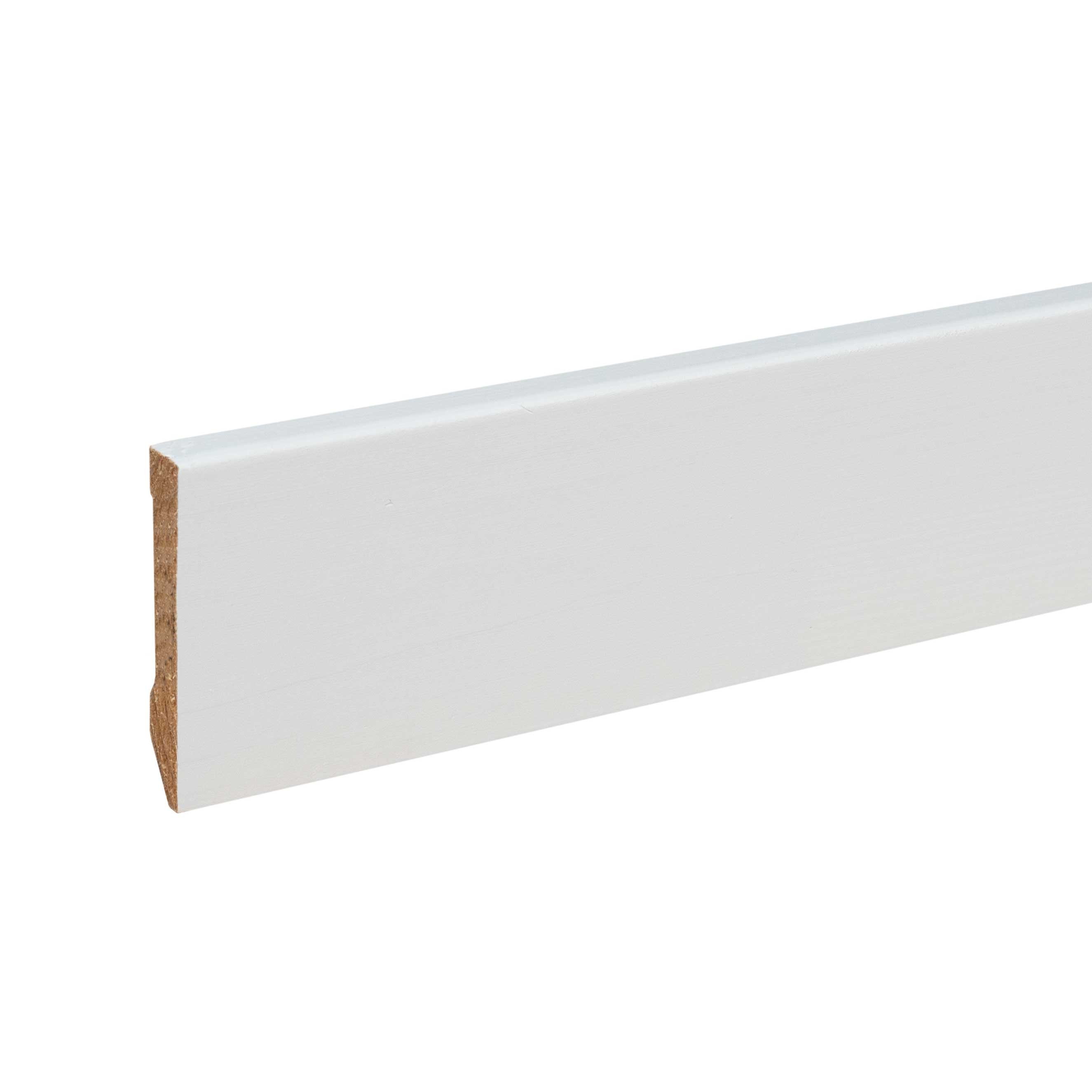 PROVISTON Sockelleiste 10 x 60 x 2400 mm Fußleiste Massivholz Weiß by PROVISTON, Spar-Set, 10-St.