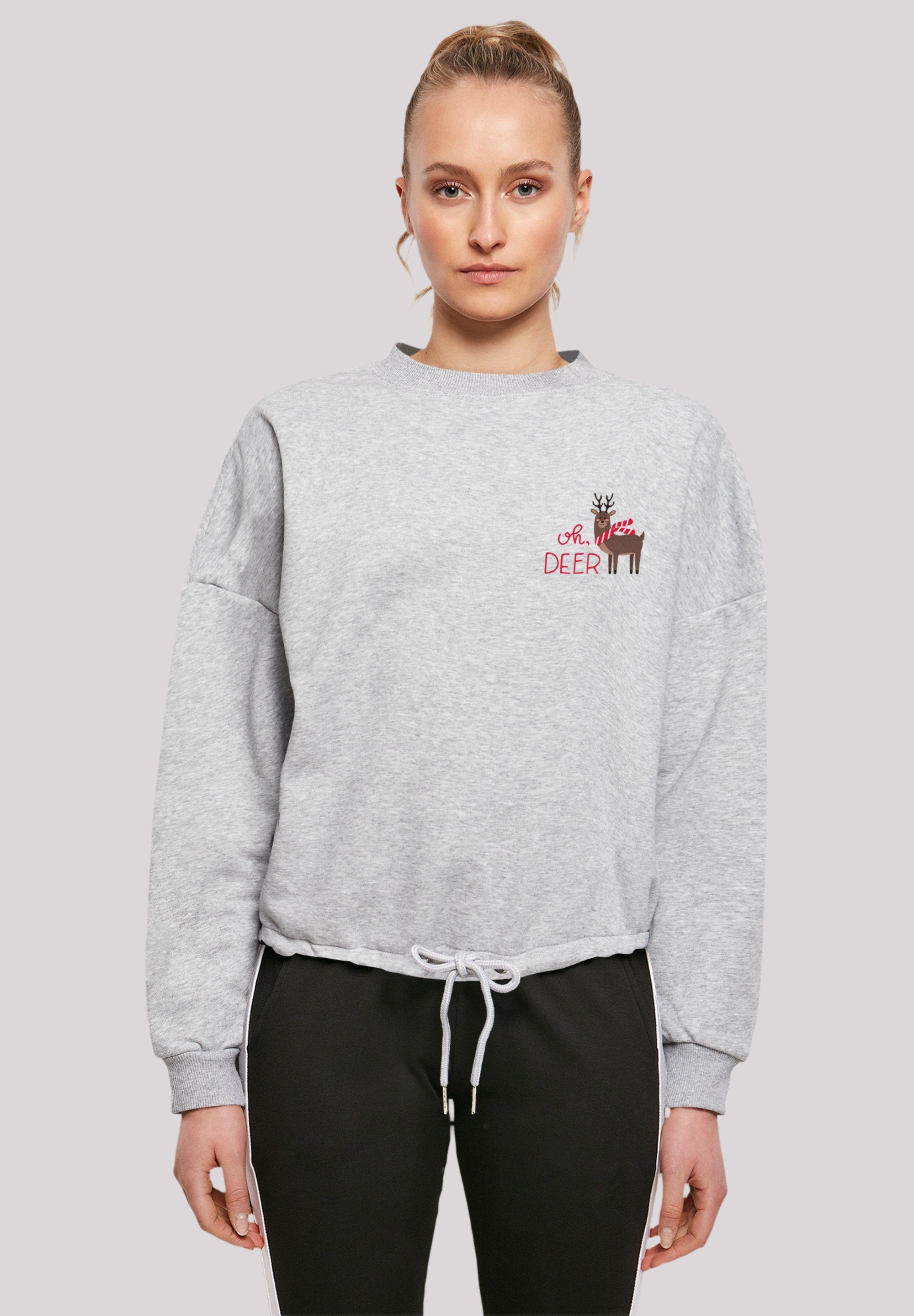 F4NT4STIC Sweatshirt Christmas Deer Premium und Ärmel Qualität, Kordelzug am geschnittenen Band, Rock-Musik, Bündchen Weit