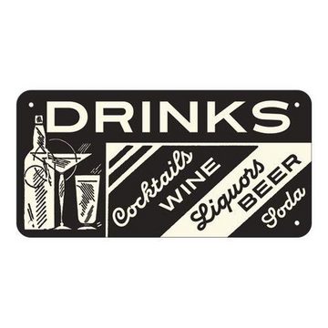 Nostalgic-Art Metallschild Hängeschild - Open Bar - Drinks