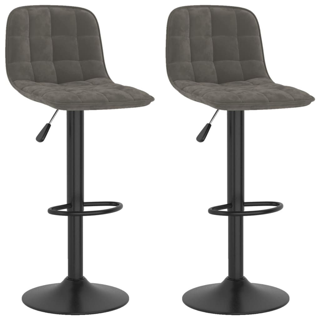 Barhocker Barhocker 2 Stk. Dunkelgrau Samt