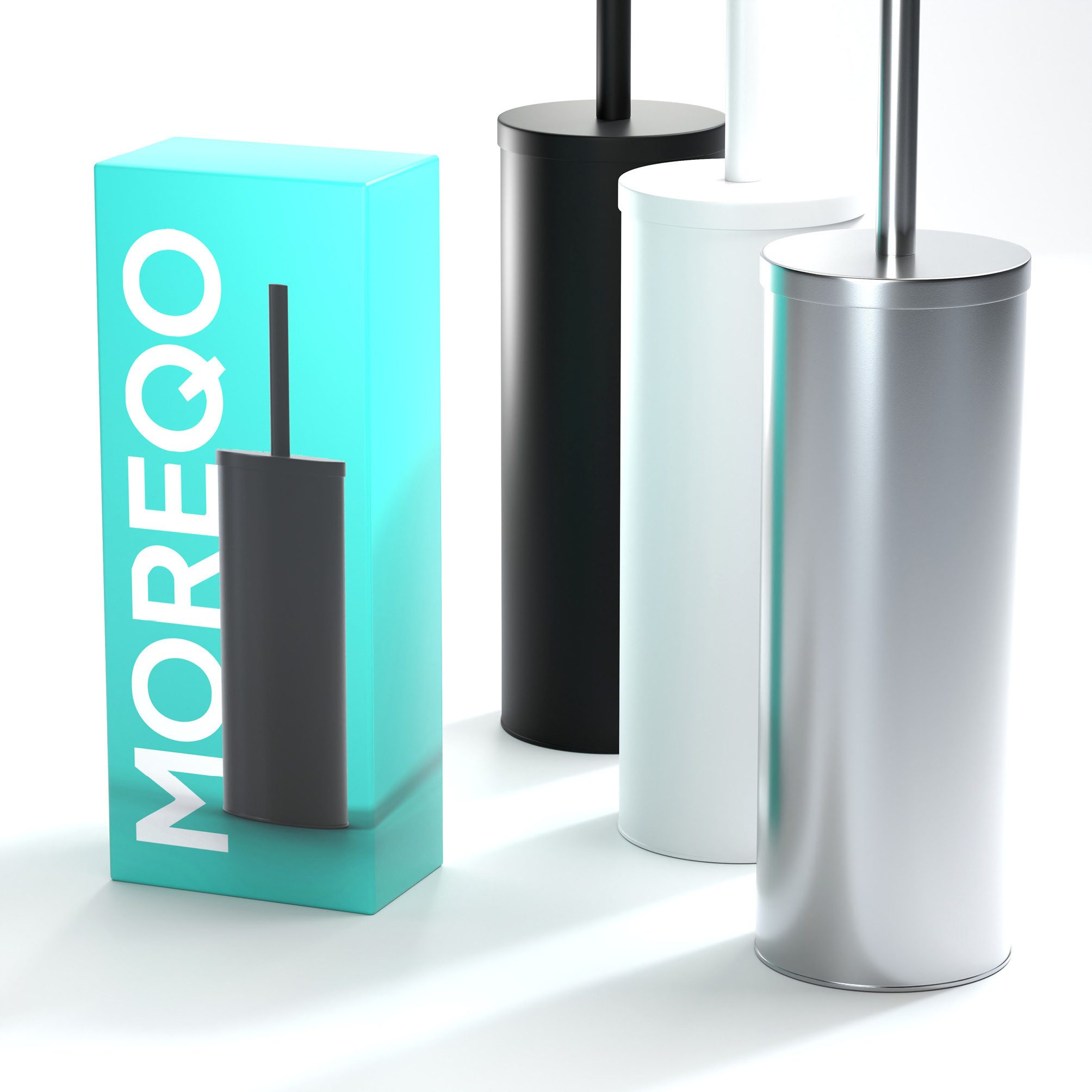 SAVEGA WC-Reinigungsbürste MOREQO - Design WC Bürste, Gästewc, Toilette, Badezimmer, (Packung, 2-tlg), hygienische Silikonborsten, schnelltrocknend,wasserabweisend