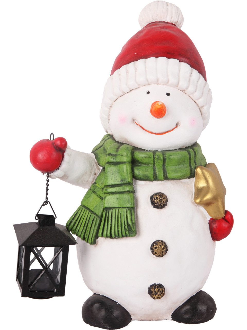 Trend Line Weihnachtsfigur Dekofigur Schneemann mit Laterne 40 x 27 cm weiß günstig online kaufen