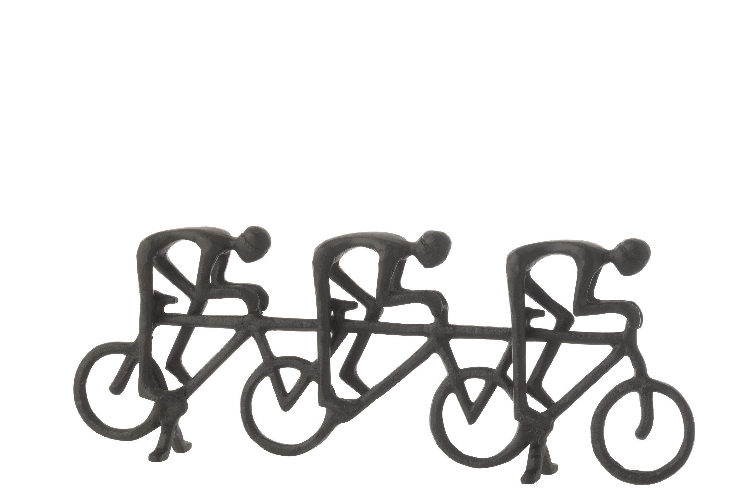 J-Line by Jolipa Dekofigur Figur 3 Radfahrer Metall schwarz Dekofigur, ideales Geschenk für Radsport Begeisterte