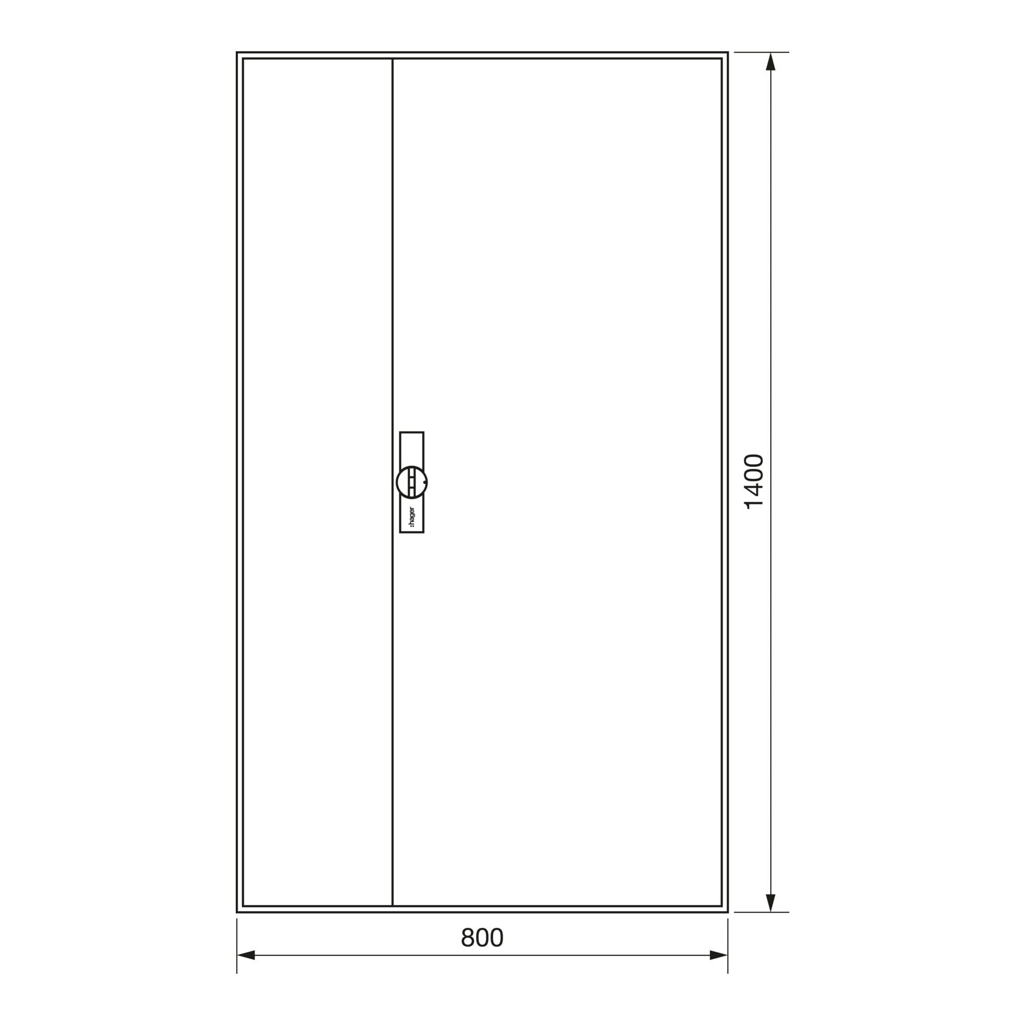 Hager Stromerzeuger Hager Zählerschrank,universZ 1400x800x205,IP44 ZB53S