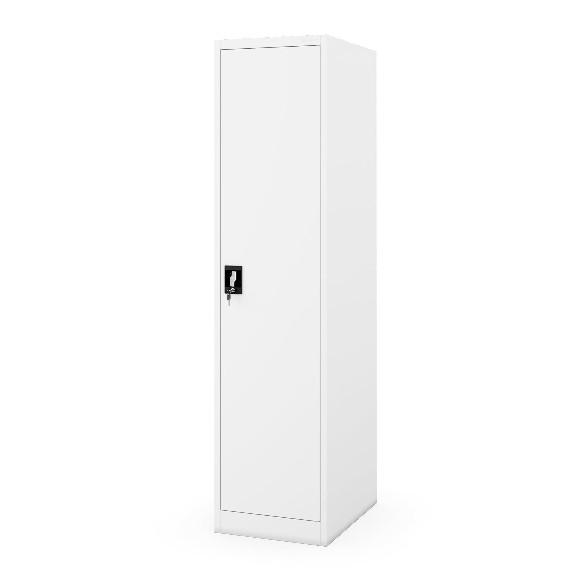 Jan Nowak Aktenschrank Metall Büroschrank abschließbar 45 cm ALEX D600 4 Böden Stahl (Stahl 0,6 mm Wandmontage möglich PZH-zertifiziert 185 cm) Aktenschrank Schloss 2 Schlüssel schmal Tiefe 60 cm 4 Farben