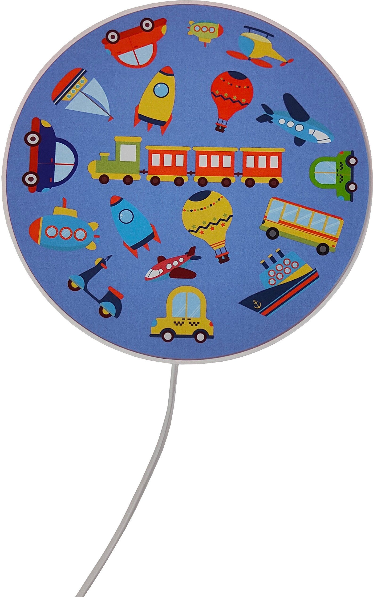 niermann Wandleuchte Fahrzeuge, Kinderlame, Kinderzimmer, Die Wandleuchte ist mit einem Eurostecker ausgestattet