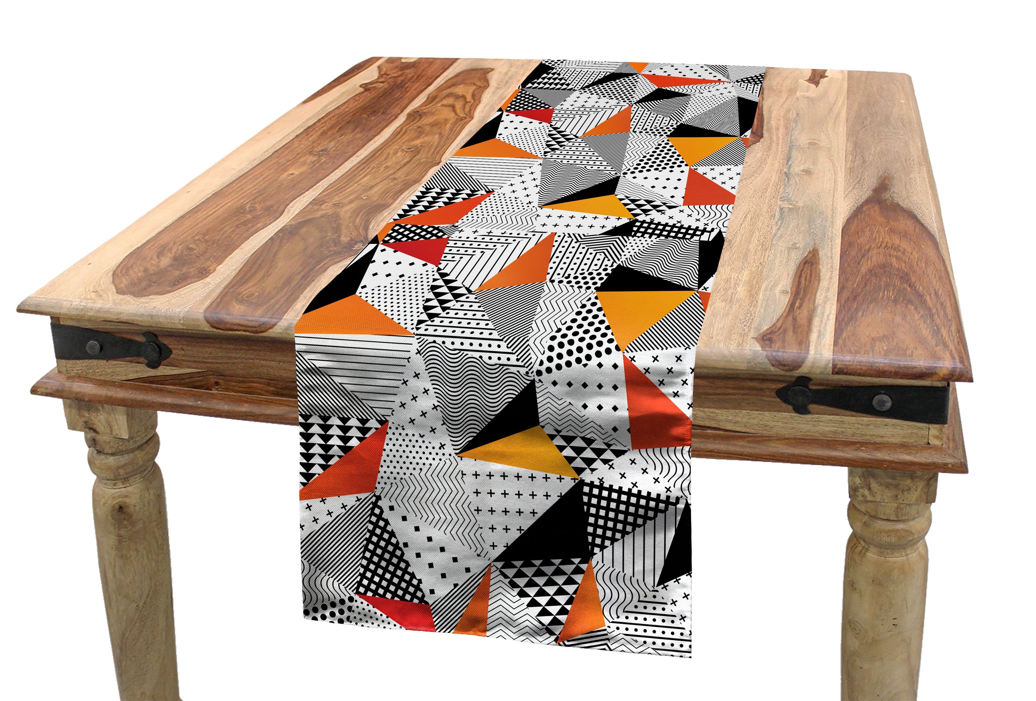 Abakuhaus Tischläufer Esszimmer Küche Rechteckiger Dekorativer Tischläufer, Geometrisch Polygonal Moderne Kunst