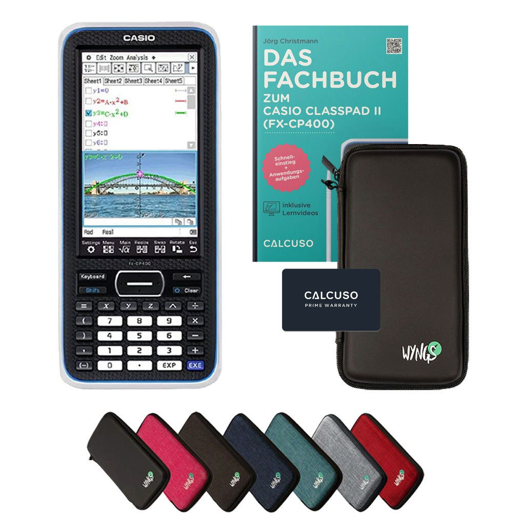CASIO Taschenrechner Classpad II inkl. Schutztasche Schwarz & Fachbuch (176 S)