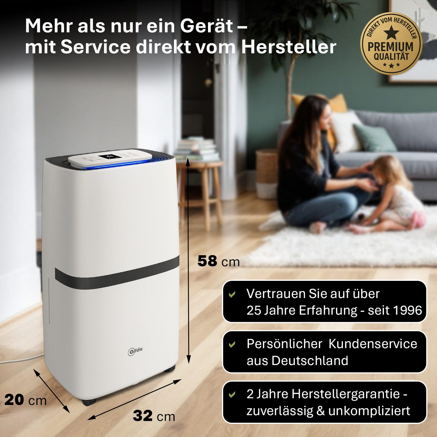 alfda Luftentfeuchter AEF2000, für 100 m³ Räume, Entfeuchtung 20,00 l/Tag, günstig online kaufen