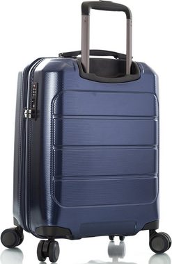 Heys Hartschalen-Trolley Eco Case, 53 cm, Navy Blau, 4 Rollen, Handgepäck-Koffer Reisegepäck zum Teil aus recyceltem Material