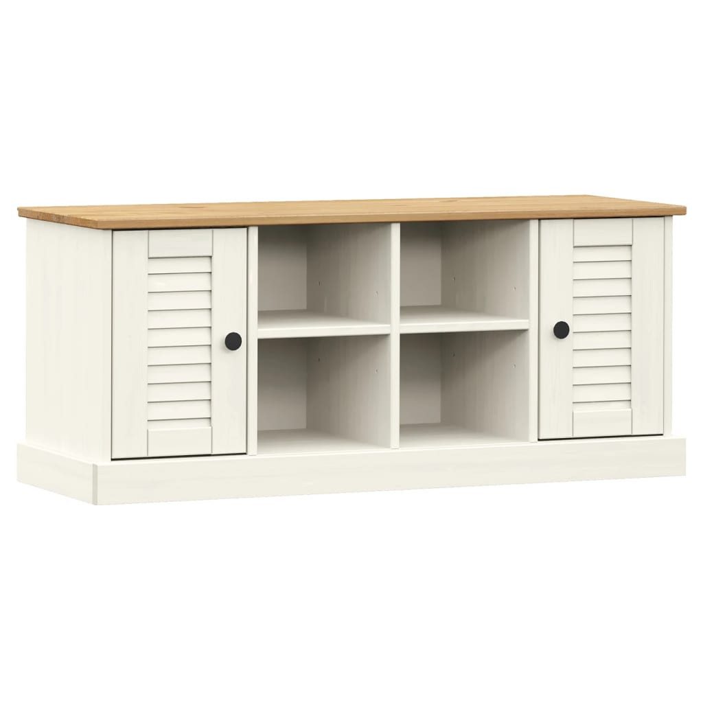 vidaXL Sitzbank Schuhbank VIGO Weiß 106x35x45 cm Massivholz Kiefer
