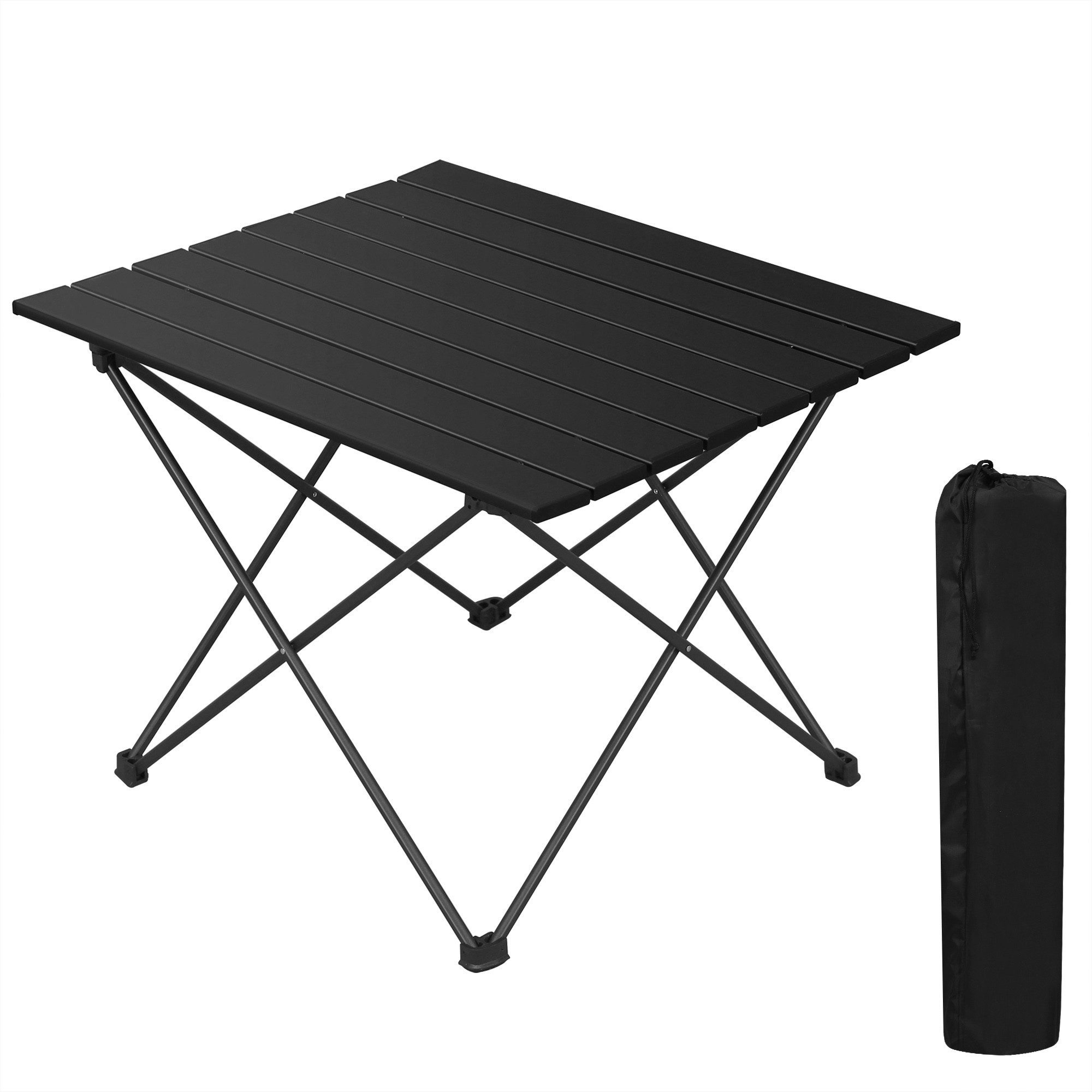 Woltu Campingtisch, Alu Campingtisch mit Tragetasche 56x46 cm