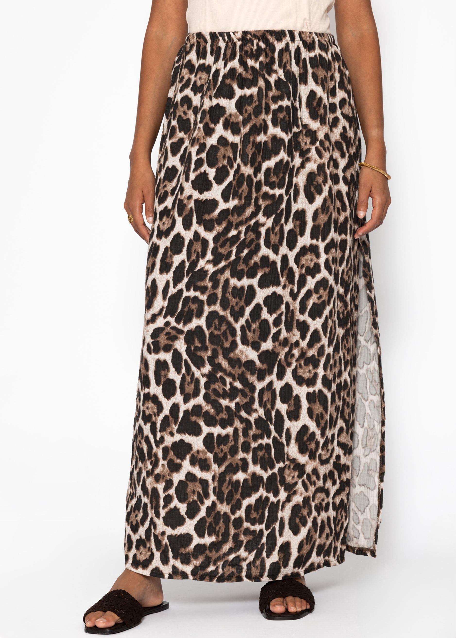 SASSYCLASSY A-Linien-Rock Maxi Musselin Rock mit Schlitz für Damen Maxirock günstig online kaufen