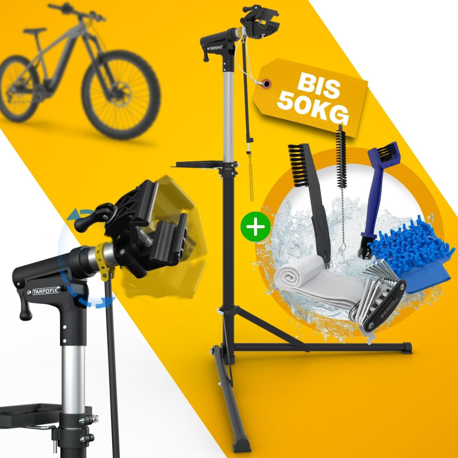 Tarpofix® Fahrrad-Montageständer Höhenverstellbarer Fahrrad-Montageständer günstig online kaufen