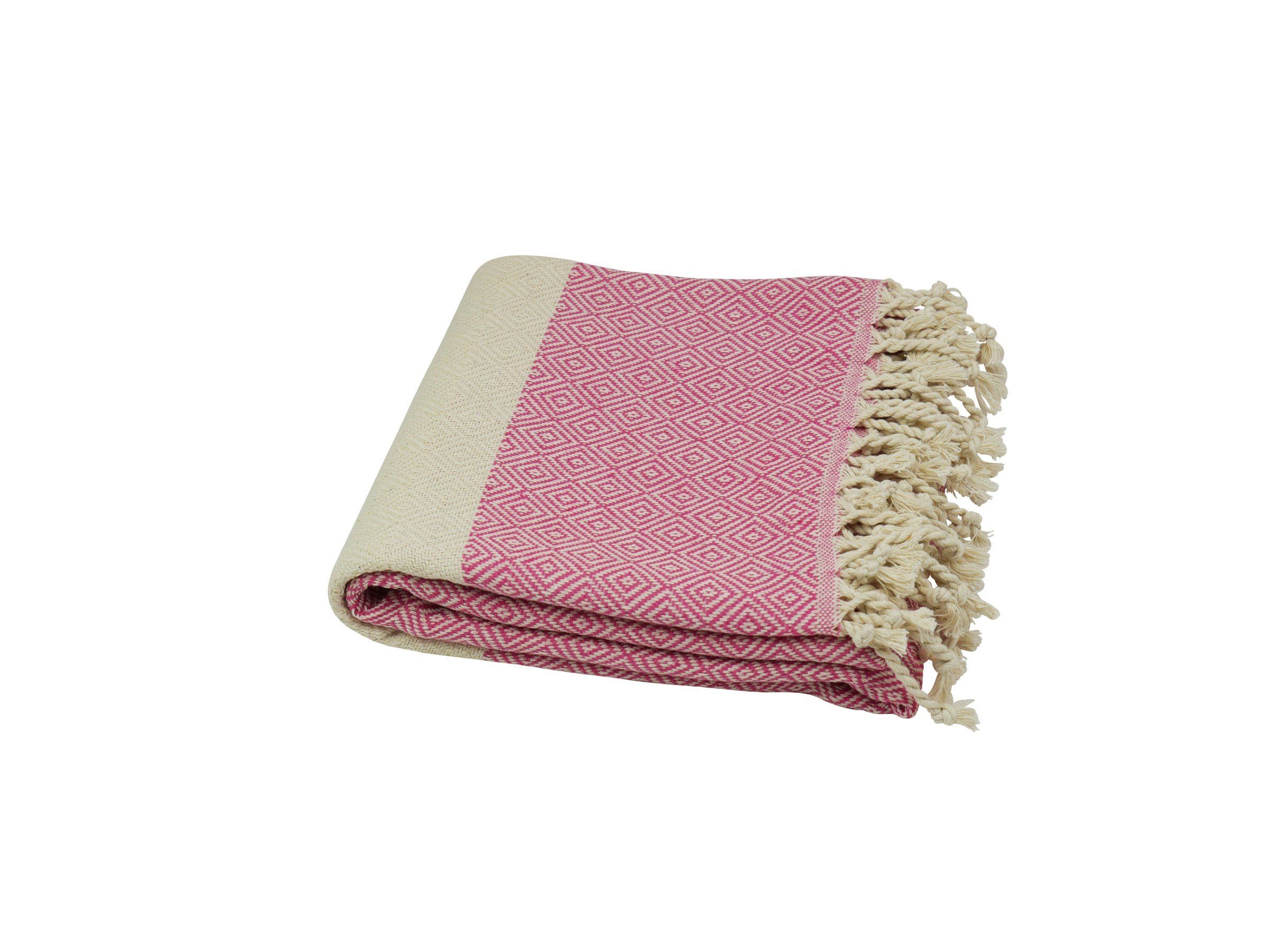 my Hamam Hamamtücher Hamamtuch Pestemal naturbeige ca. 90x180 cm "Diamant", viele Farben, Baumwolle (1-St), weich und saugstark, Saunahandtuch Hamam Handtuch