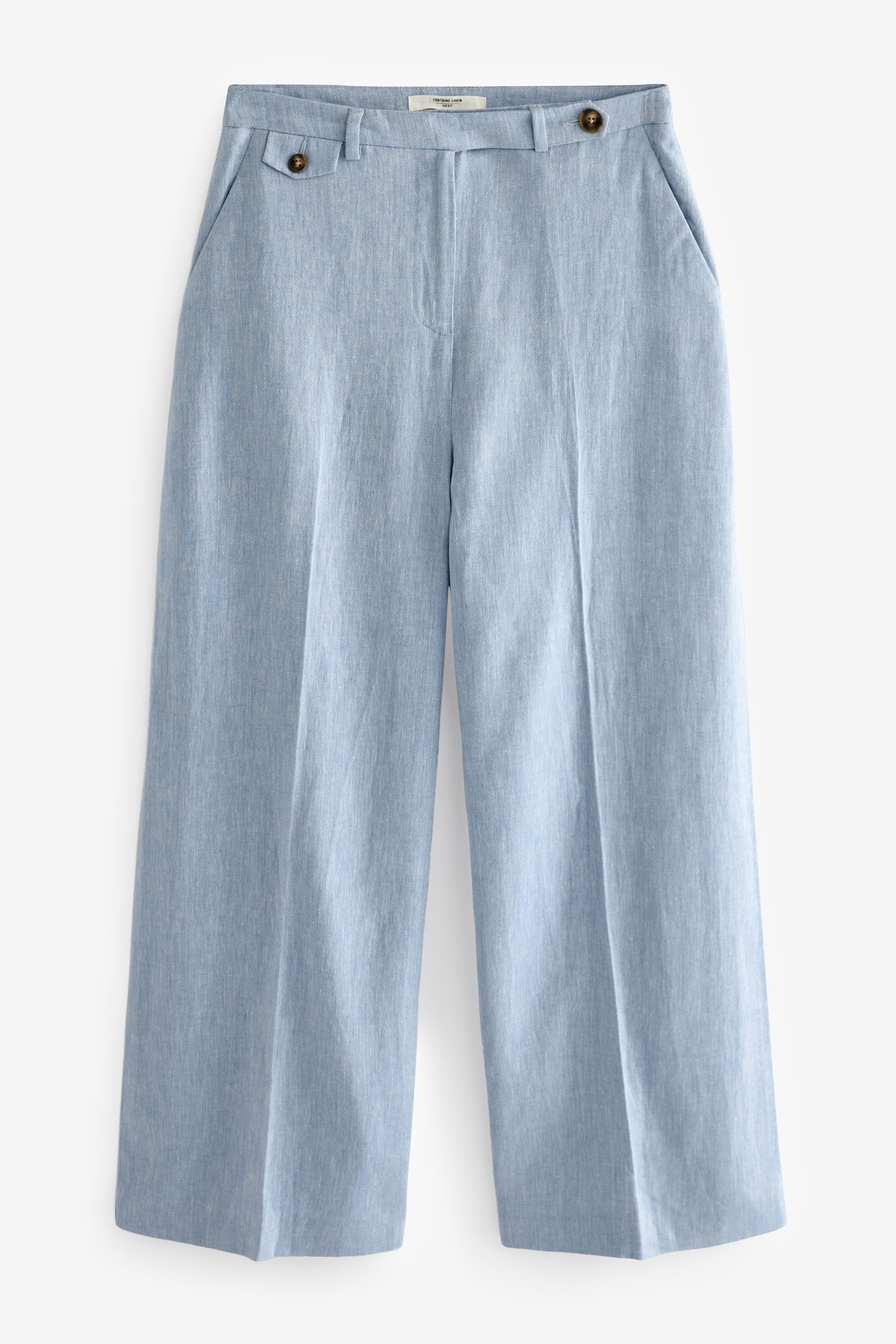 Next Stoffhose Strukturierte Leinenhose mit weitem günstig online kaufen