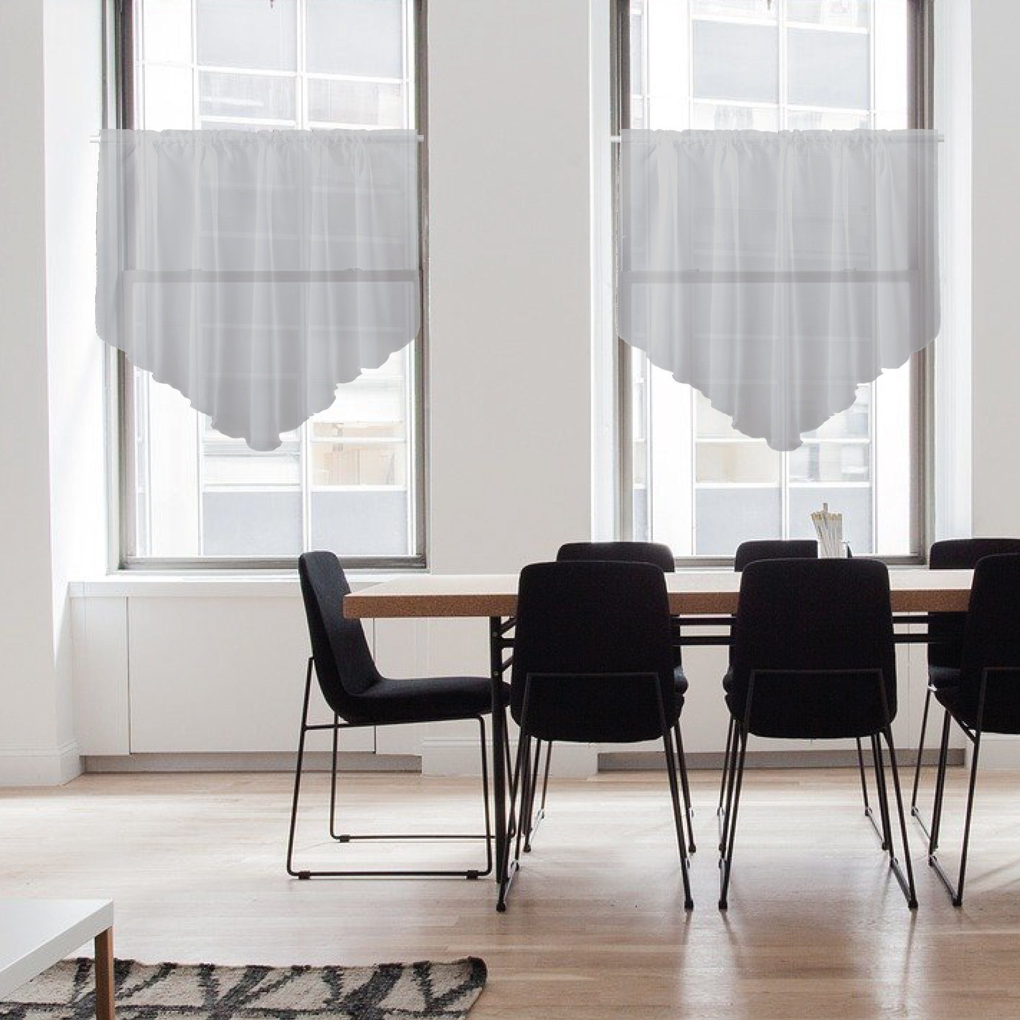 Arsvita Scheibengardine Zipfelgardine mit Tunnelzug, Stangendurchzug, transparent, Kurzgardine 140x100 cm - Bistrogardine, Panneaux Voile, Kurzstore