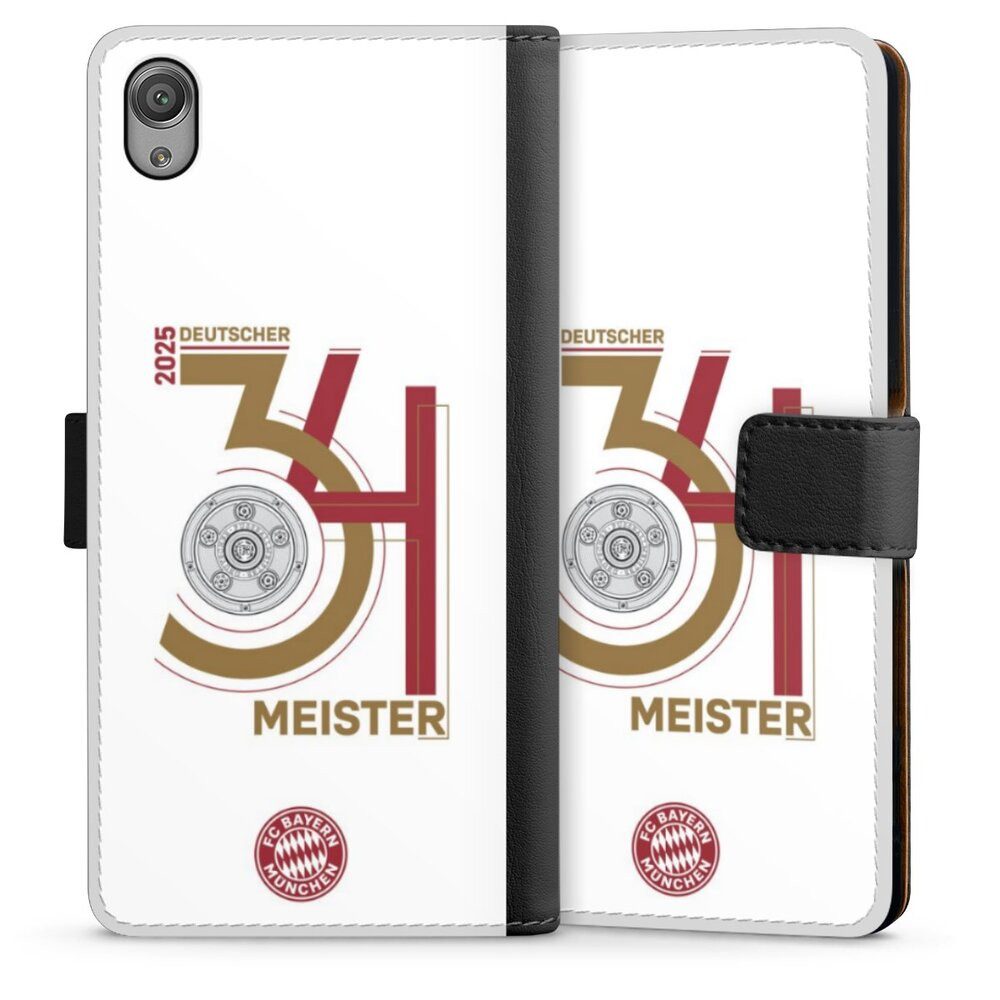 DeinDesign Handyhülle FC Bayern München Meister Offizielles Lizenzprodukt, Sony Xperia X Hülle Handy Flip Case Wallet Cover Handytasche Leder