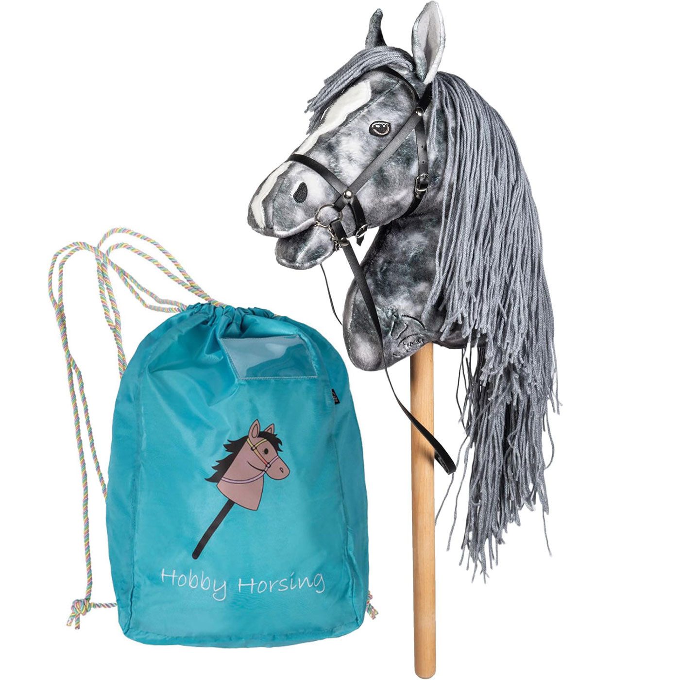 HKM Outdoor-Spielzeug Hobby Horse Set Steckenpferd Clara mit Transportbeutel