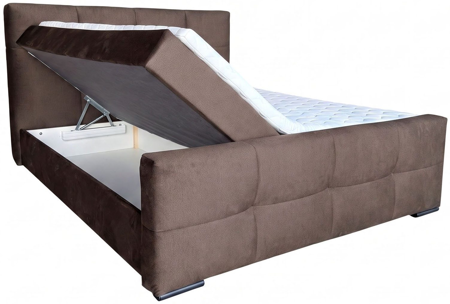 OTTO home Boxbett RISE, Polsterbett mit Bettkasten, inkl. Taschenfederkernmatratze H3, inkl. Kaltschaumtopper, Luxus-Mircofaser-Bezug, Liegefläche 180x200 cm
