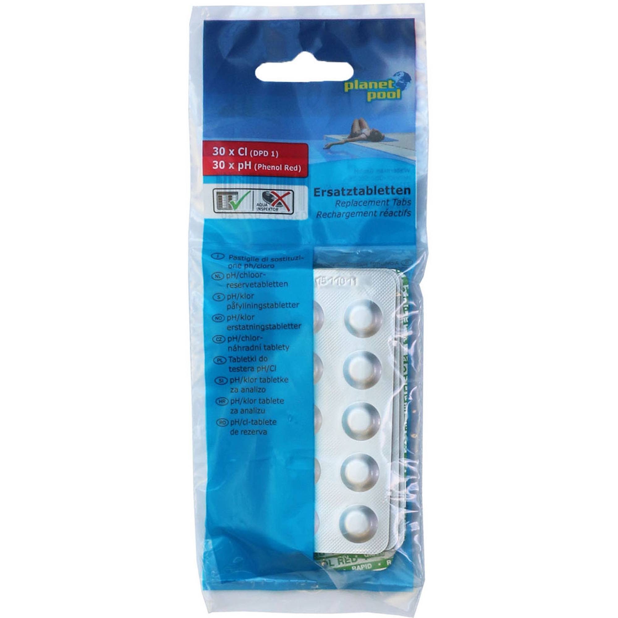 Wasserteststreifen pH / Chlor-Ersatztabletten - mit je 30 Tabletten
