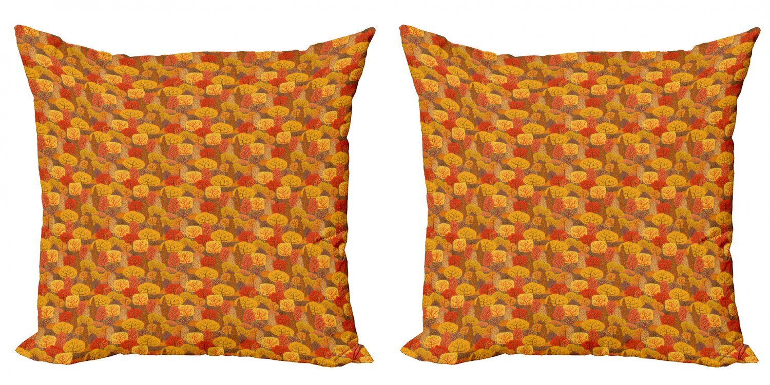Kissenbezüge orange Stück), Forest Digitaldruck, Doppelseitiger Burnt (2 Modern Accent Fall Warme Töne Abakuhaus