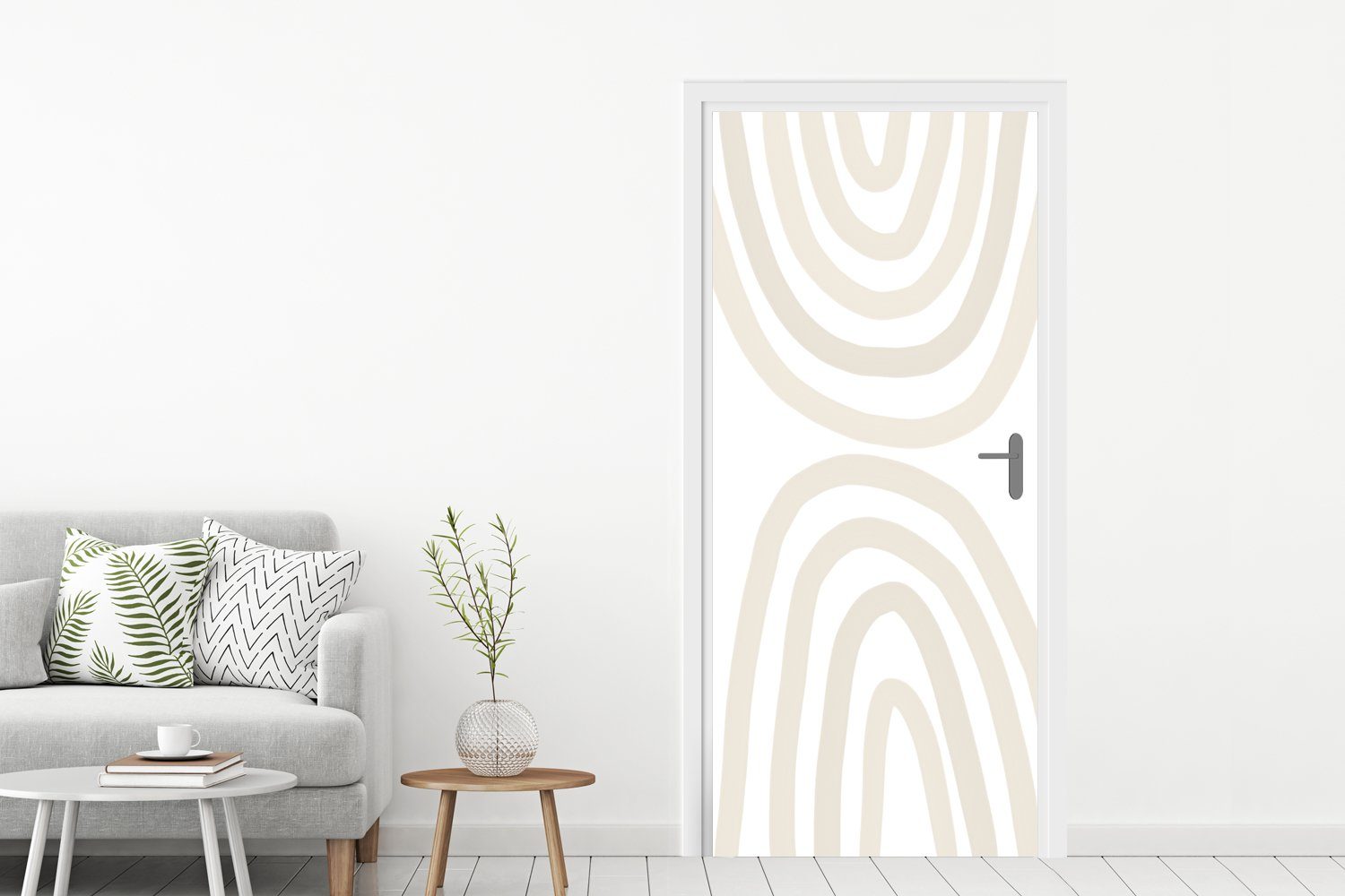 Tür, für Türaufkleber, - Fototapete Design St), MuchoWow (1 - Matt, 75x205 Türtapete Pastell bedruckt, Abstrakt, - cm Regenbogen