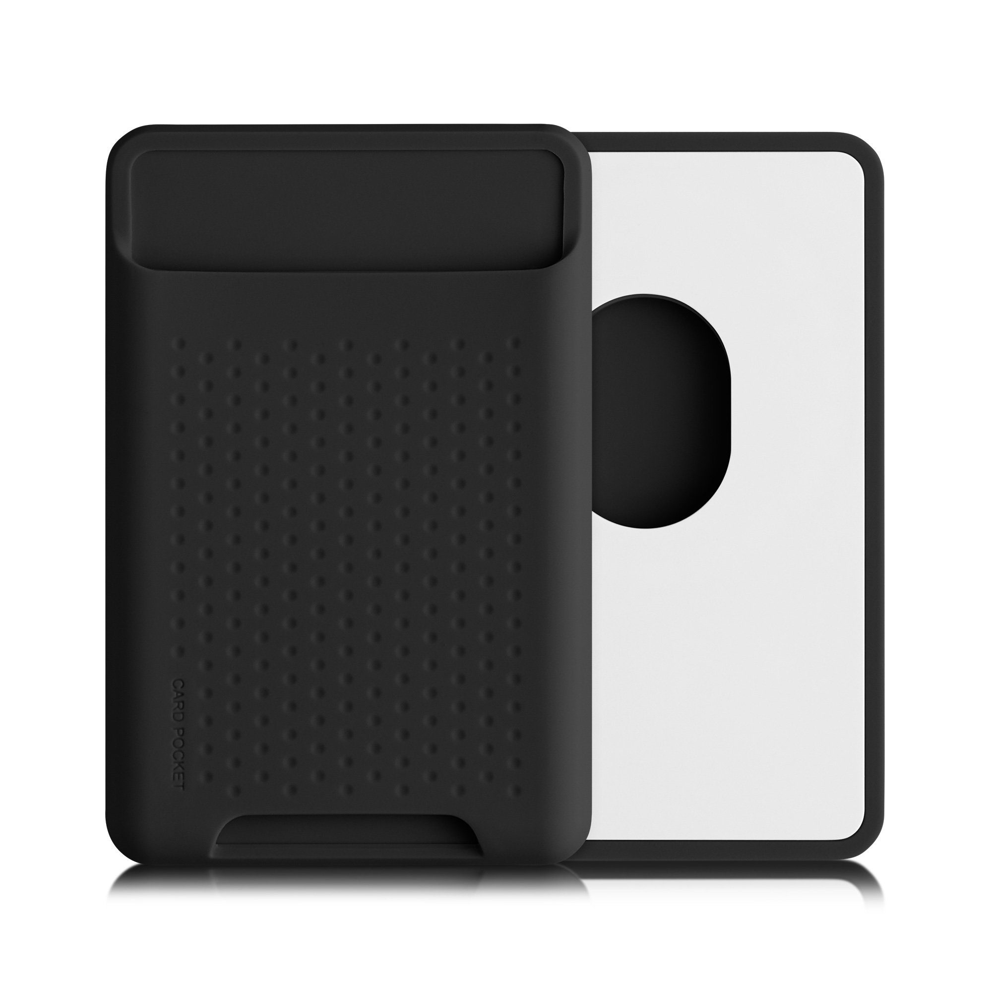 kwmobile Etui kwmobile Kartenhalter kompatibel mit Apple iPhone 17 / 16 / 15 / 14, Kartenfach Halter magnetisch - Handy Kartenetui aus Silikon in Schwarz