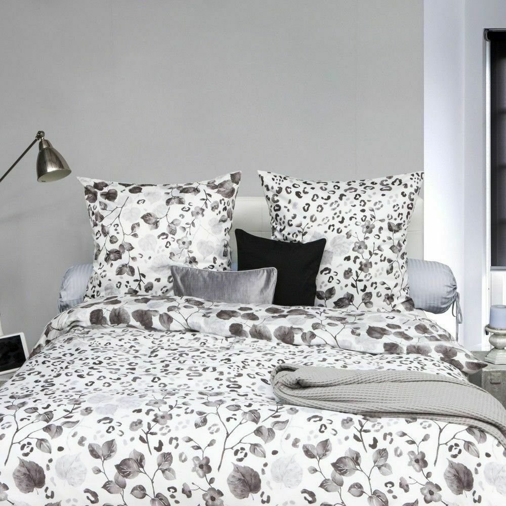Bettwäsche HNL Satin-Bettwäsche Digitaldruck Milo schwarz, Baumwollsatin, 2 teilig
