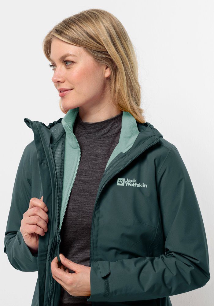 Jack Wolfskin 3-in-1-Funktionsjacke MOONRISE (2 teilig) W 3IN1 sea-green JKT