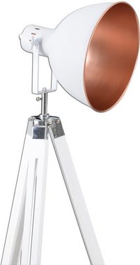 näve Stehlampe Christie, ohne Leuchtmittel, E27 max. 40W, Metall/Holz (Kiefernholz), Höhe verstellbar: 90-130cm